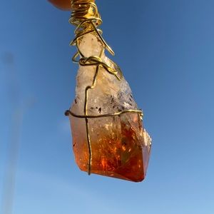 Wire Wrapped Citrine Pendant